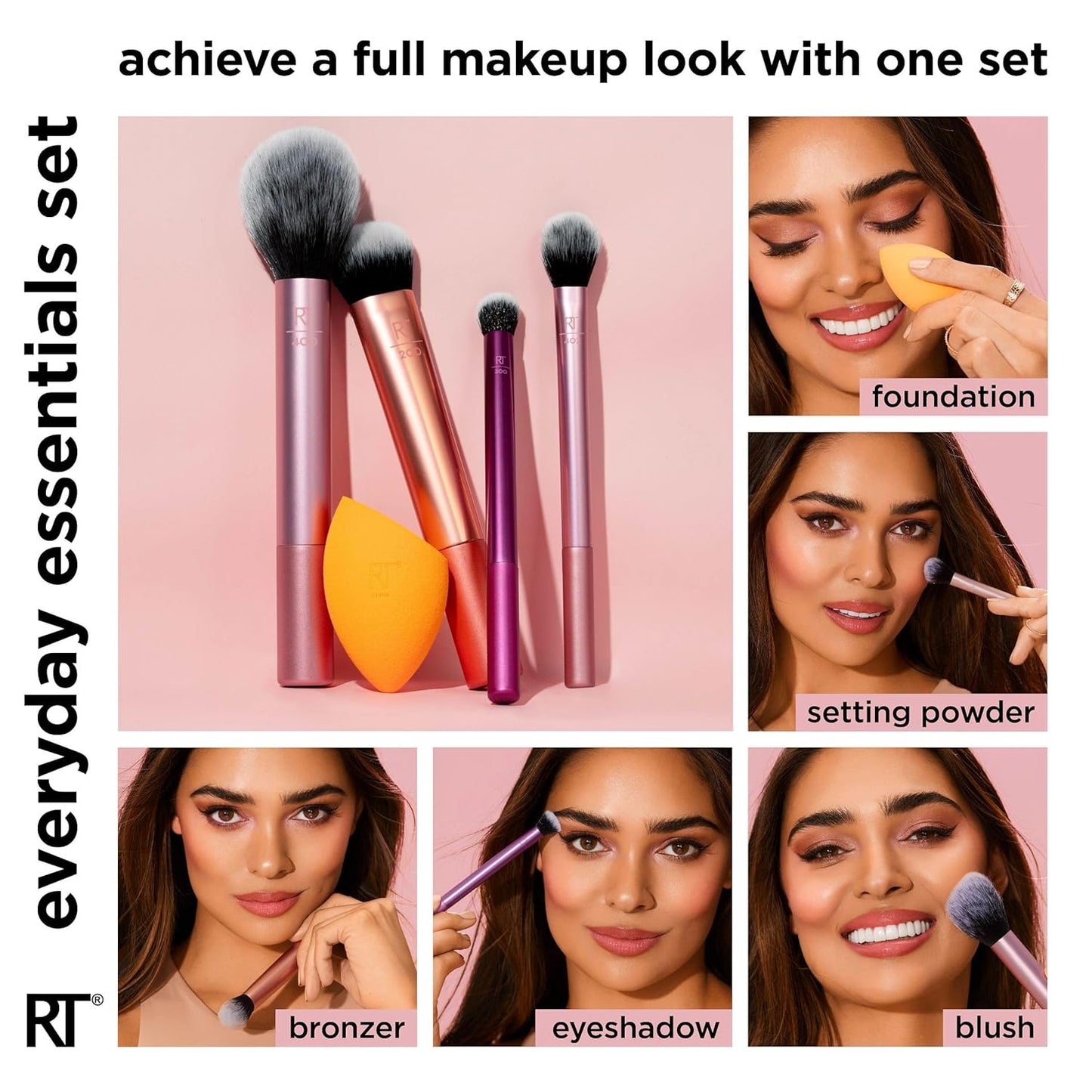 5 Piece Everyday Essentials Makeup Brush Set