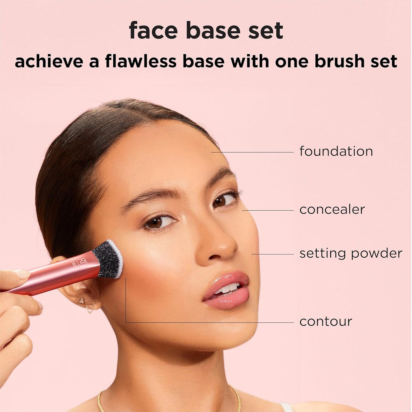 4 Piece Face Base Makeup Brush Set