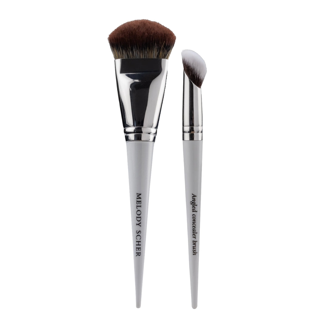 Duo Angled Foundation Brush + Angled Concealer Brush