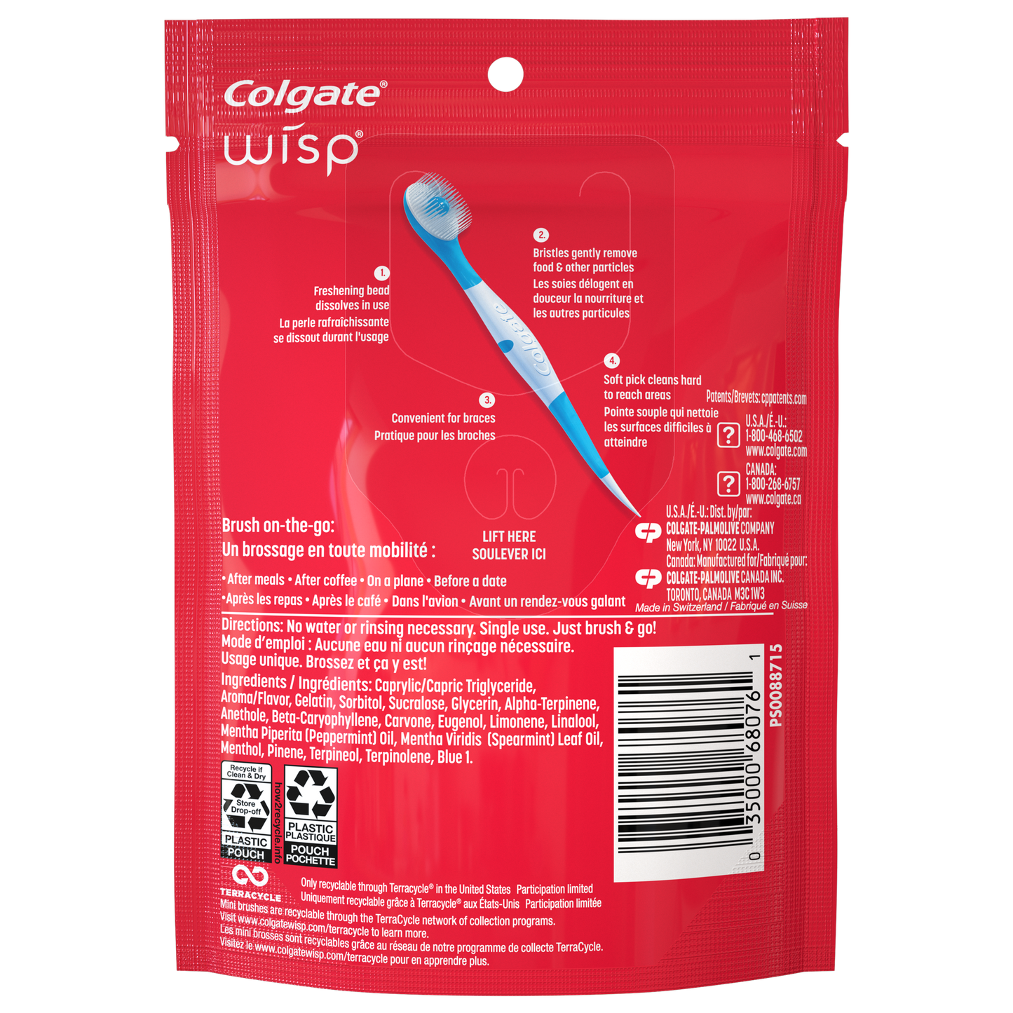 Colgate Max Fresh Wisp Disposable Mini Travel Toothbrushes 24u