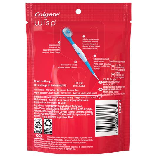 Colgate Max Fresh Wisp Disposable Mini Travel Toothbrushes 24u