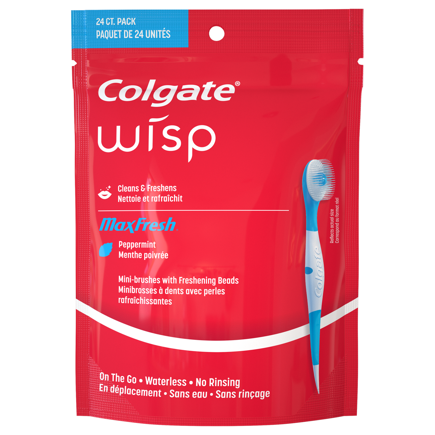 Colgate Max Fresh Wisp Disposable Mini Travel Toothbrushes 24u