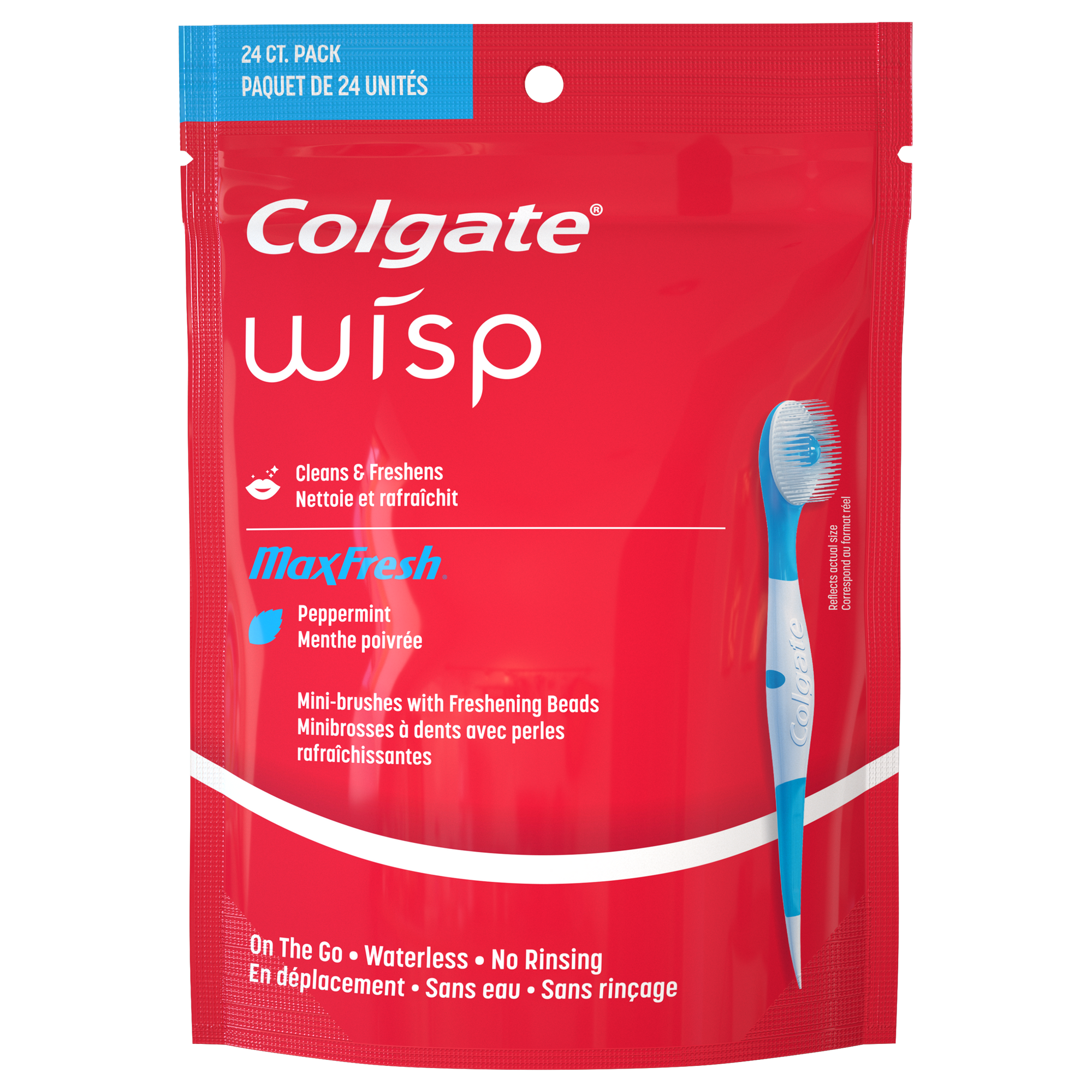 Colgate Max Fresh Wisp Disposable Mini Travel Toothbrushes 24u