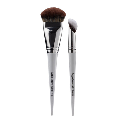 Duo Angled Foundation Brush +  Angled Concealer Brush