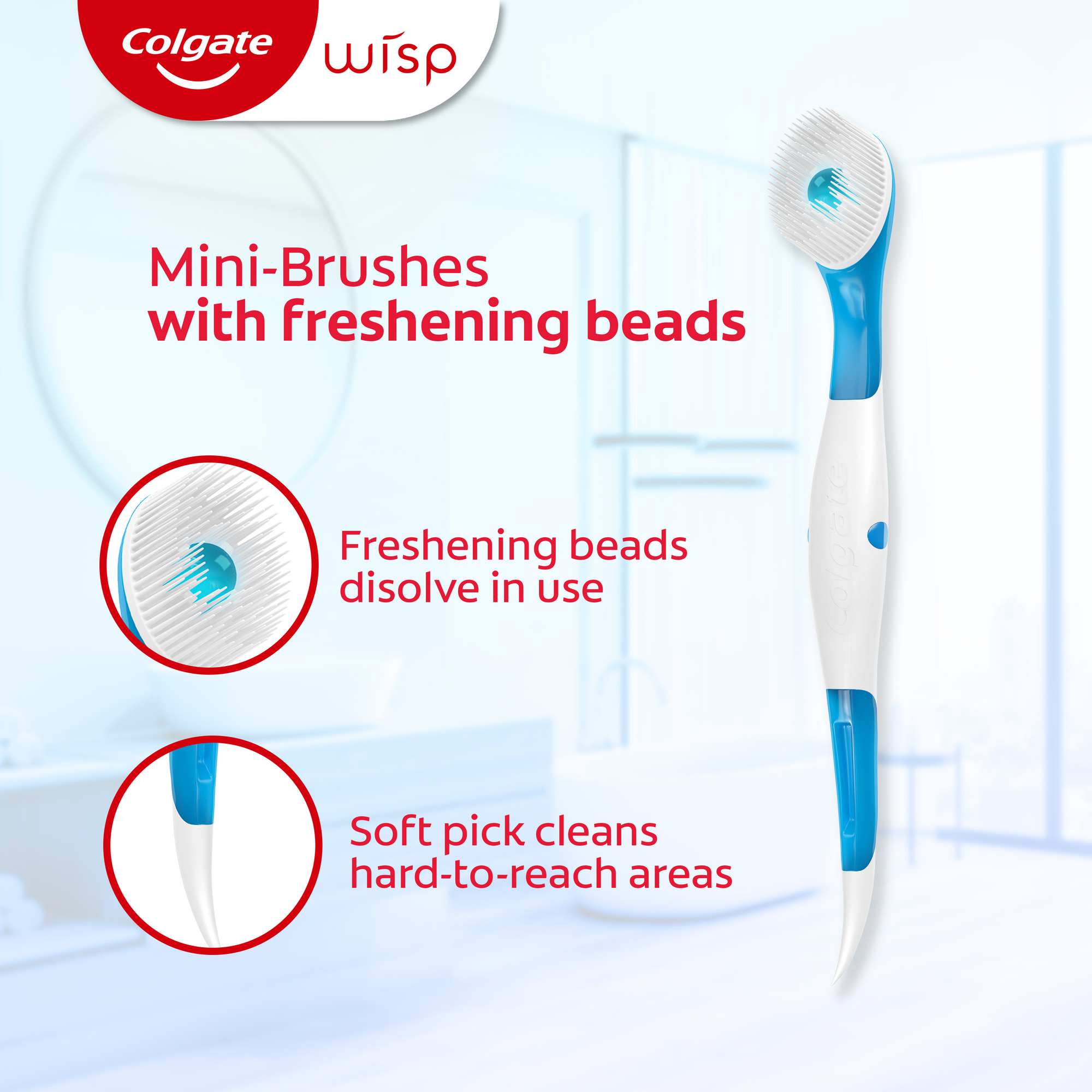 Colgate Max Fresh Wisp Disposable Mini Travel Toothbrushes 24u