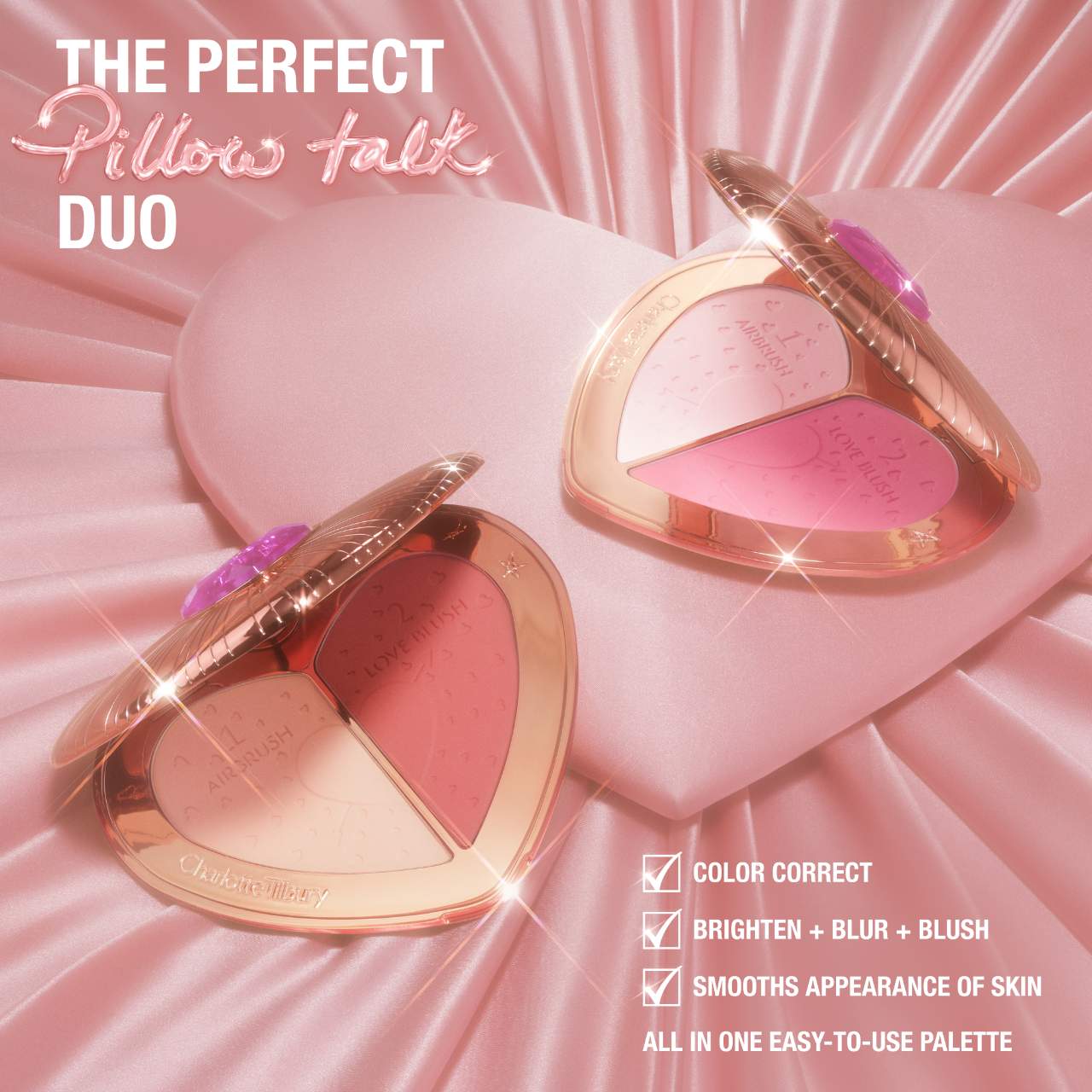 Pillow Talk Beauty Soulmates Airbrush and Blush Palette