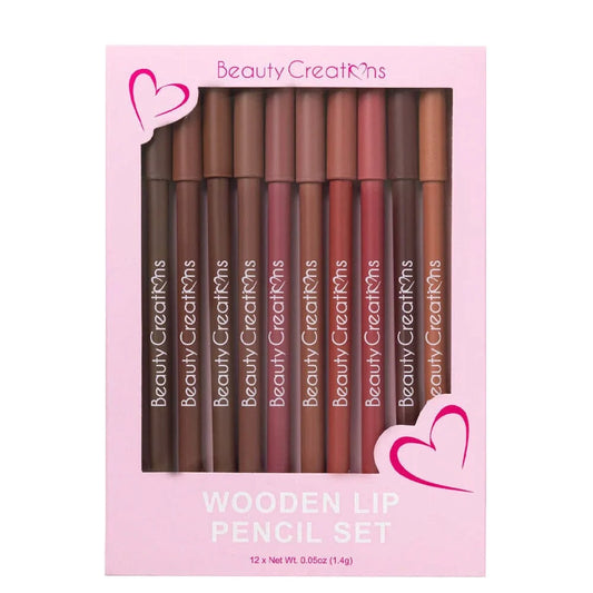 Wooden Lip Pencil 12PC Set